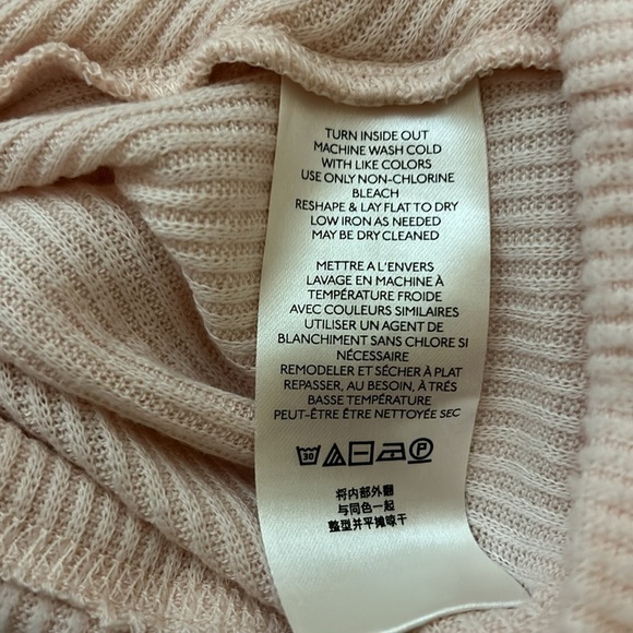 NWT Free People Cozy With You Surplice Pullover sweater. Light peach, size Med. - Picture 7 of 8